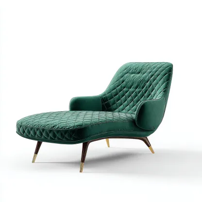 Chaise longue in tessuto 175x78x88 cm - verde - adatta per soggiorno - design moderno-comfyota