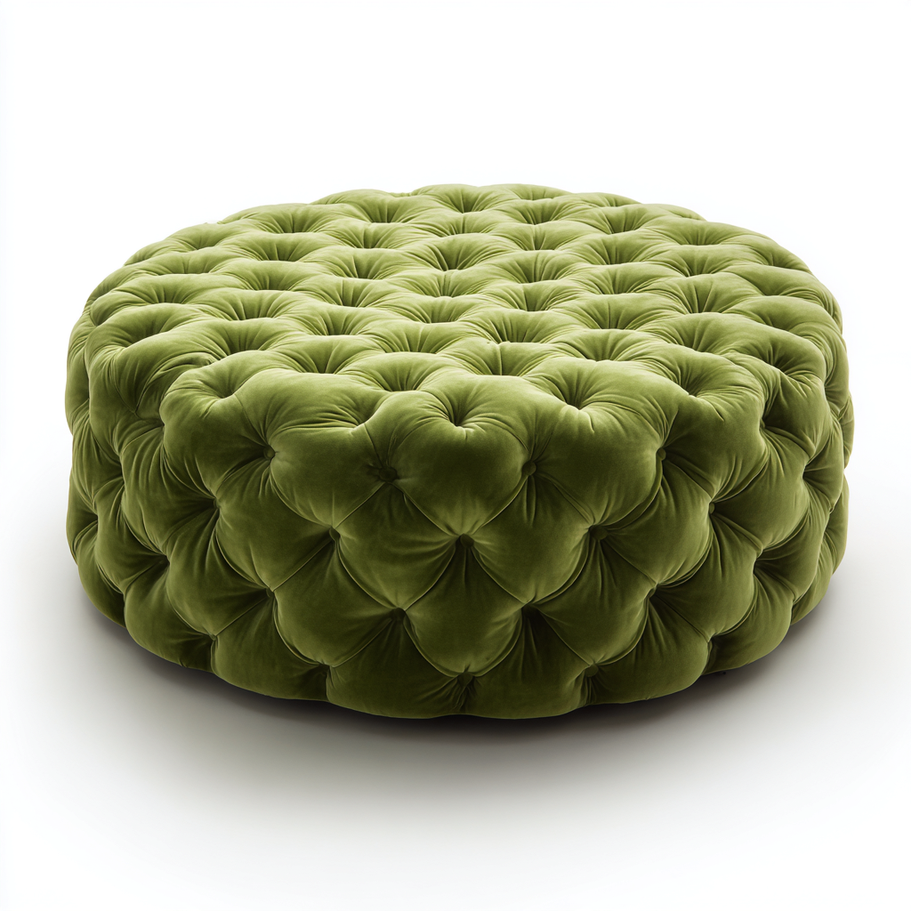 Pouf velluto 95x95x35 cm - verde - adatto al soggiorno - stile moderno-comfyota