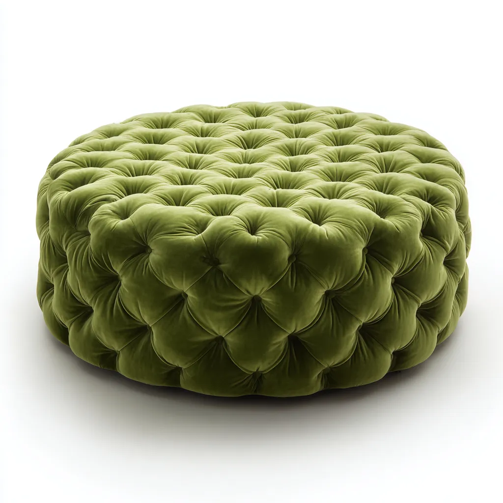 Pouf velluto 95x95x35 cm - verde - adatto al soggiorno - stile moderno-comfyota