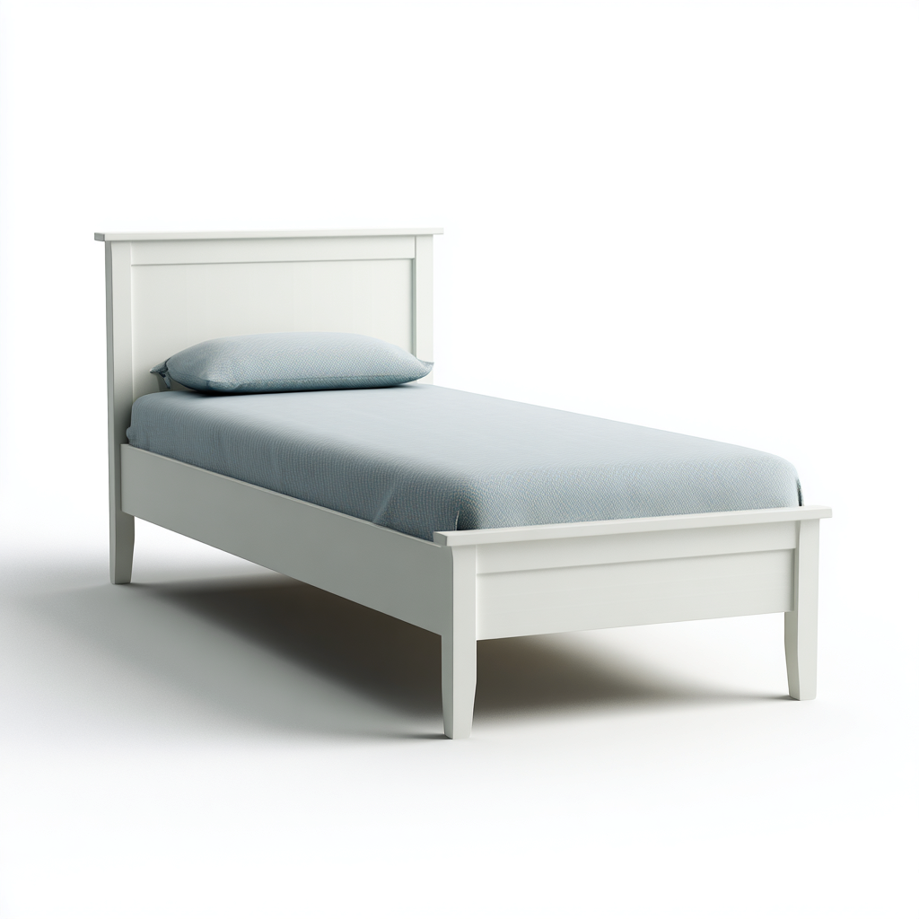 Letto singolo in legno massello 200x100x95 cm - bianco - design moderno - adatto alla camera da letto-comfyota
