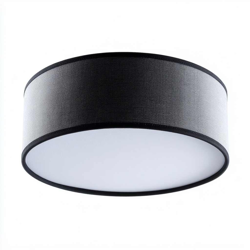 Lampada da soffitto in tessuto 40x40x18 cm nero - bianco per il soggiorno stile moderno-comfyota