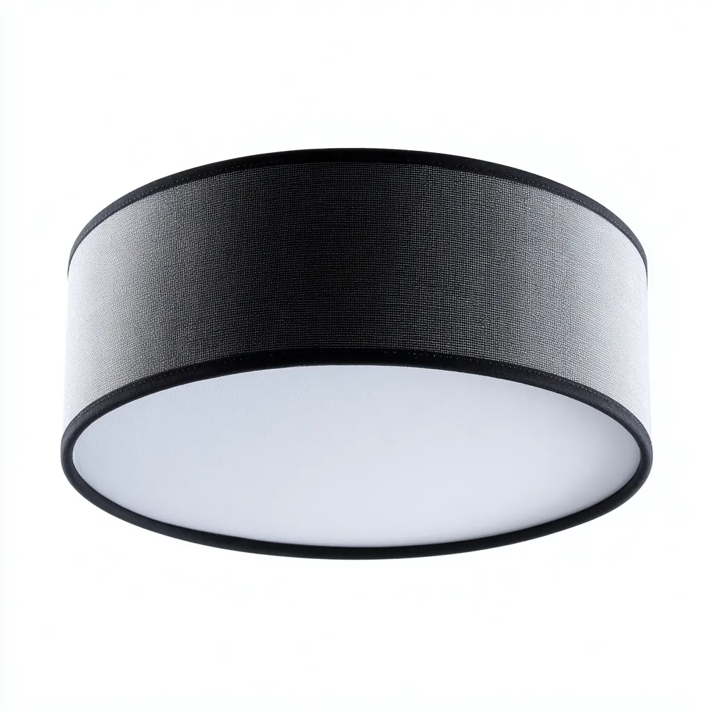 Lampada da soffitto in tessuto 40x40x18 cm nero - bianco per il soggiorno stile moderno-comfyota