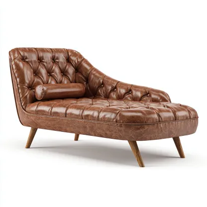 Chaise longue in pelle 173x80x84 cm - marrone - adatta per soggiorno - stile classico-comfyota