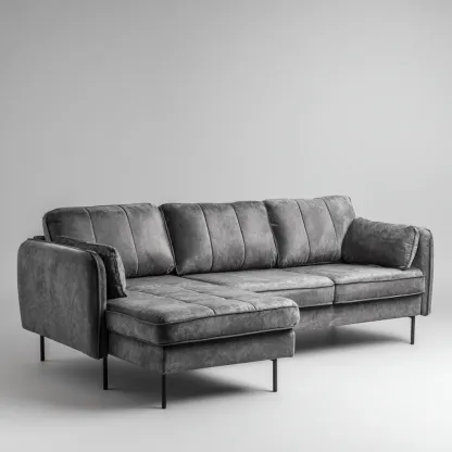 Divano angolare in tessuto 260x160x88 cm - grigio - design moderno per soggiorno-comfyota