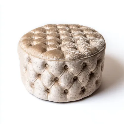 Pouf velluto 90x90x40 cm - beige - adatto al soggiorno - stile moderno-comfyota