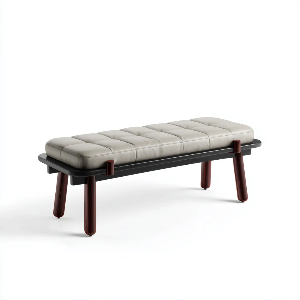 Panca per letto in similpelle 122x41x45 cm - grigio - adatta alla camera da letto - design contemporaneo-comfyota