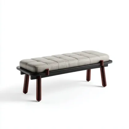 Panca per letto in similpelle 122x41x45 cm - grigio - adatta alla camera da letto - design contemporaneo-comfyota