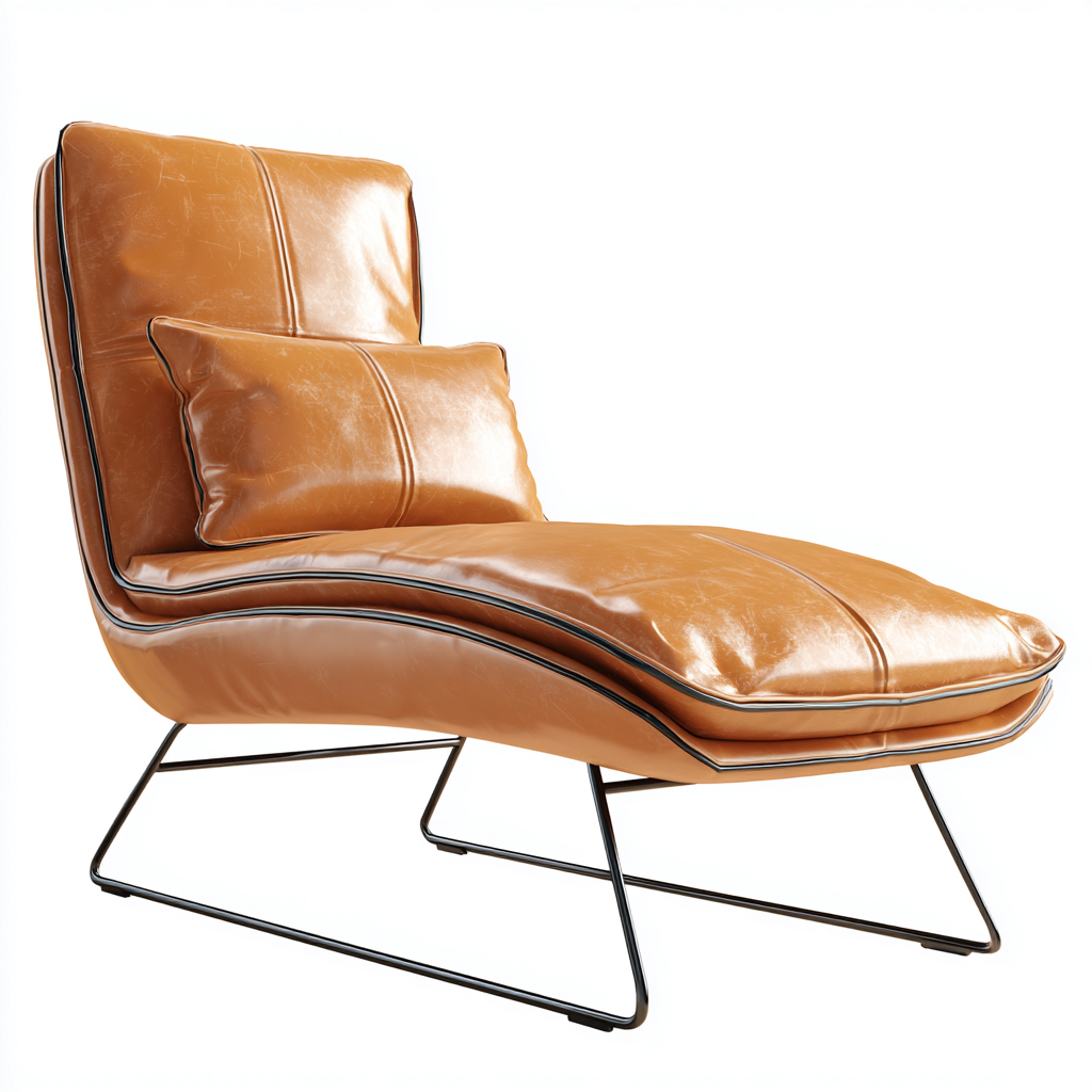 Chaise longue in pelle 170x76x89 cm - marrone - adatta per soggiorno - design moderno-comfyota