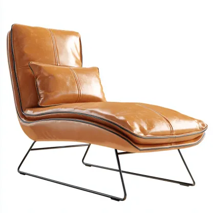 Chaise longue in pelle 170x76x89 cm - marrone - adatta per soggiorno - design moderno-comfyota