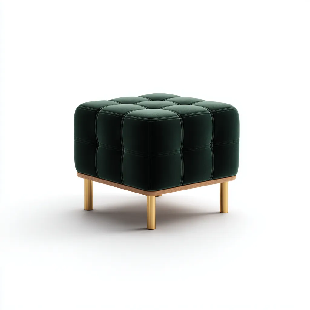 Pouf velluto 45x45x42 cm - verde - adatto al soggiorno - stile moderno-comfyota