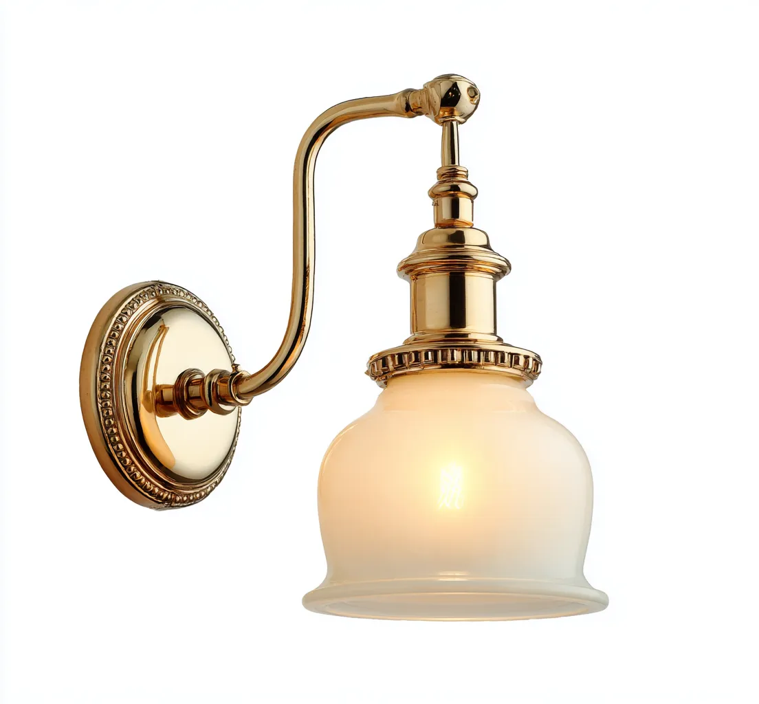 Applique metallo vetro 18x24x28 cm - oro - bianco - design classico - per soggiorno-comfyota