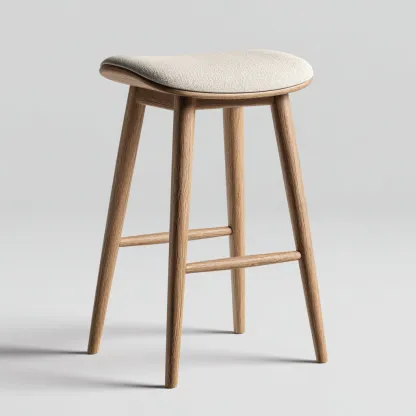 Sgabello da bar in legno con seduta imbottita 45x35x65 cm - beige - adatto per sala da pranzo - design moderno-comfyota