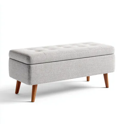 Panca per letto imbottita in tessuto 110x40x45 cm - grigio chiaro - adatta alla camera da letto - design moderno-comfyota