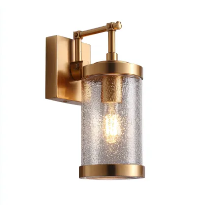 Applique metallo vetro 15x18x33 cm - oro - trasparente - design moderno - per soggiorno-comfyota