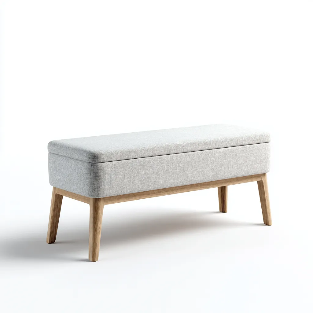 Panca per letto imbottita in tessuto 108x39x47 cm - grigio chiaro - adatta alla camera da letto - design moderno-comfyota