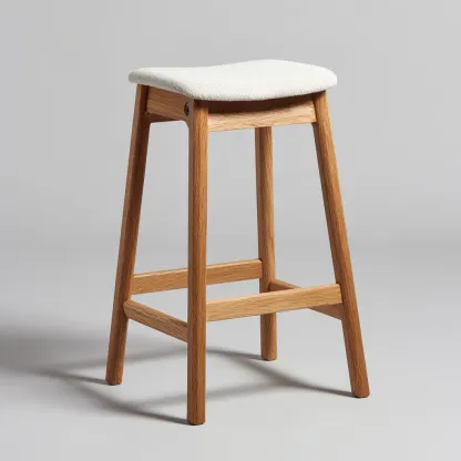 Sgabello da bar in legno - tessuto 43x39x76 cm - legno naturale - bianco - adatto per sala da pranzo - design minimalista-comfyota