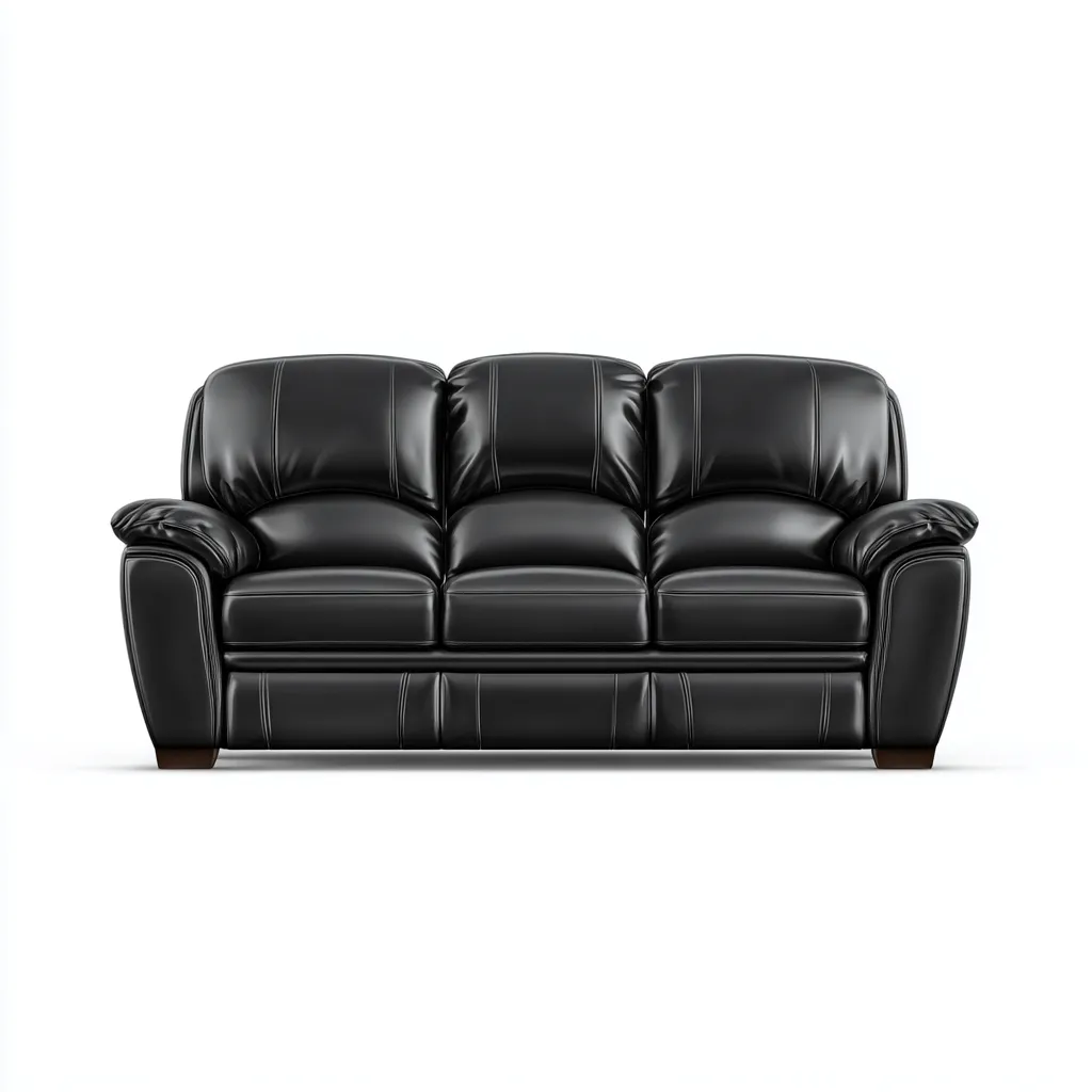 Divano lineare similpelle 215x98x94 cm - nero - adatto al soggiorno - design classico-comfyota