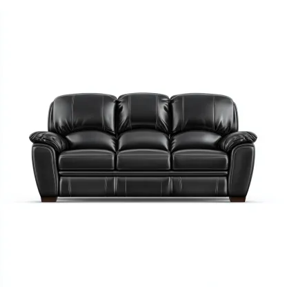 Divano lineare similpelle 215x98x94 cm - nero - adatto al soggiorno - design classico-comfyota
