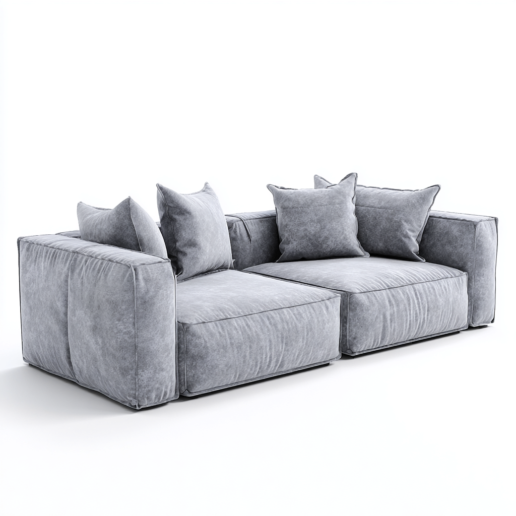 Divano lineare tessuto 220x95x78 cm - grigio - design moderno per soggiorno-comfyota