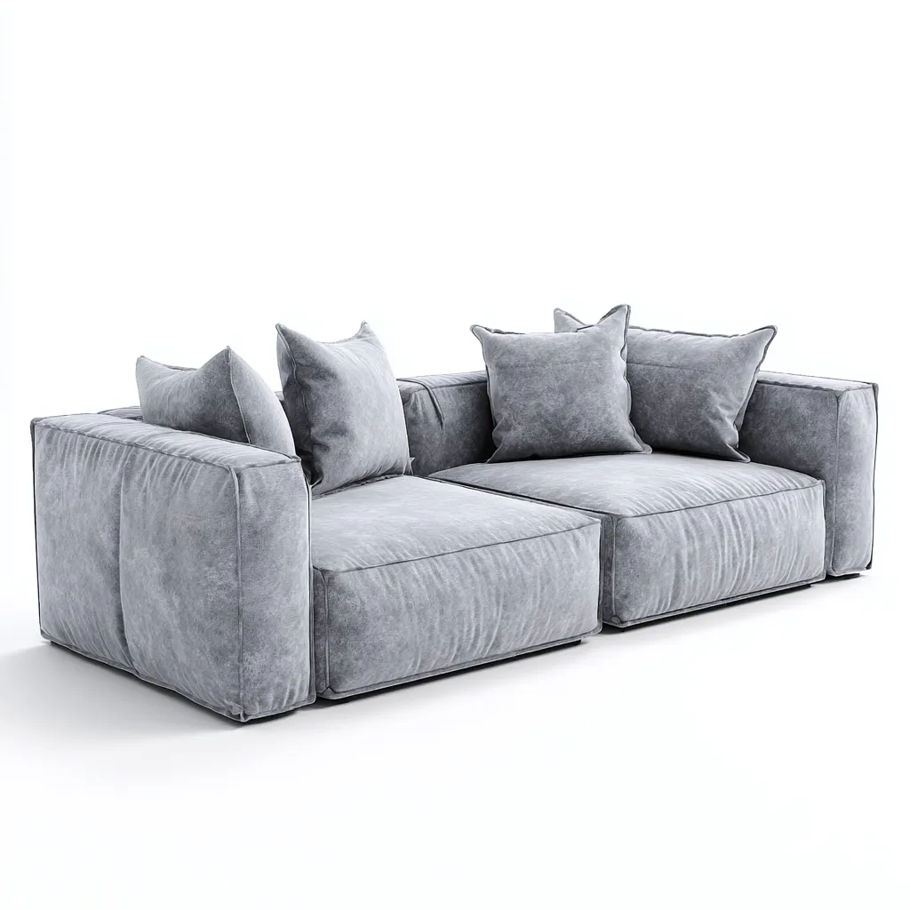Divano lineare tessuto 220x95x78 cm - grigio - design moderno per soggiorno-comfyota