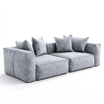 Divano lineare tessuto 220x95x78 cm - grigio - design moderno per soggiorno-comfyota