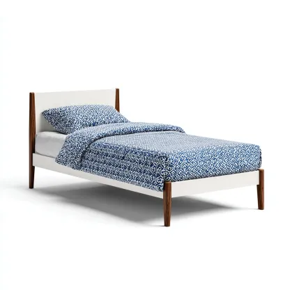 Letto singolo in legno massello 200x100x90 cm - bianco - marrone - design moderno - adatto alla camera da letto-comfyota