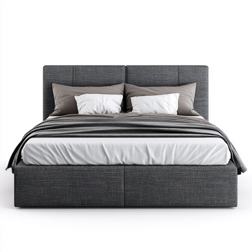 Letto matrimoniale in tessuto 200x180x115 cm - grigio scuro - adatto alla camera da letto - design moderno-comfyota