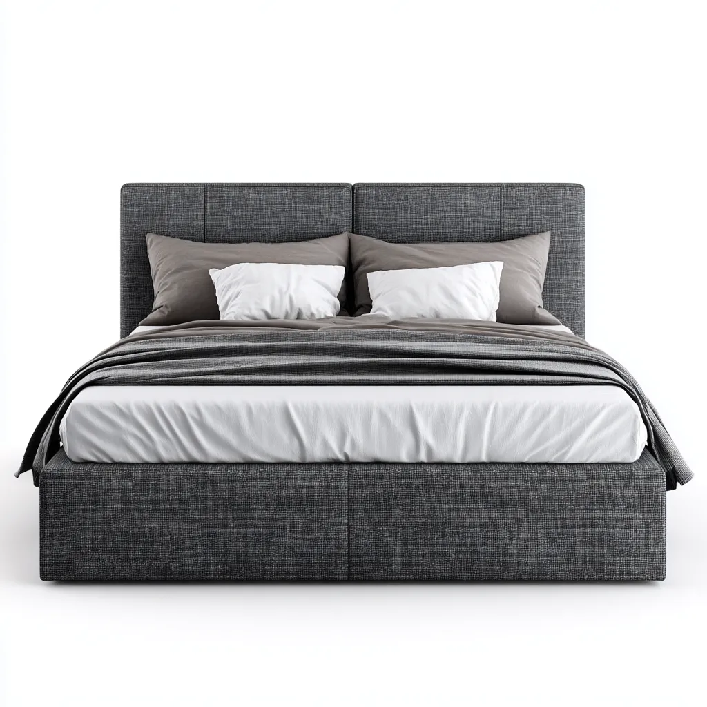 Letto matrimoniale in tessuto 200x180x115 cm - grigio scuro - adatto alla camera da letto - design moderno-comfyota