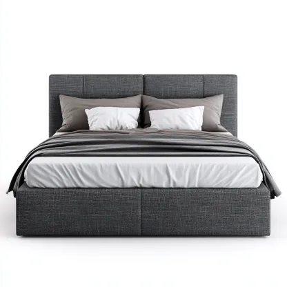 Letto matrimoniale in tessuto 200x180x115 cm - grigio scuro - adatto alla camera da letto - design moderno-comfyota