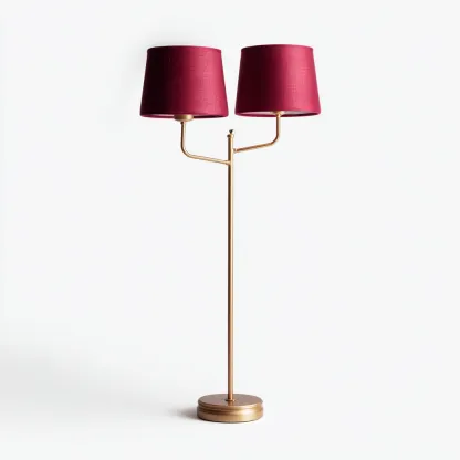 Lampada da terra in metallo e tessuto 50x30x158 cm oro - rosso per il soggiorno design moderno-comfyota