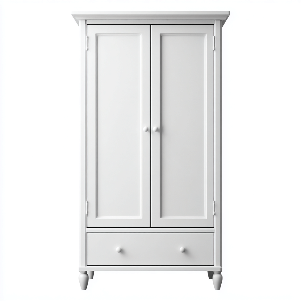 Armadio in legno 90x50x180 cm - bianco - per camera da letto - design classico-comfyota