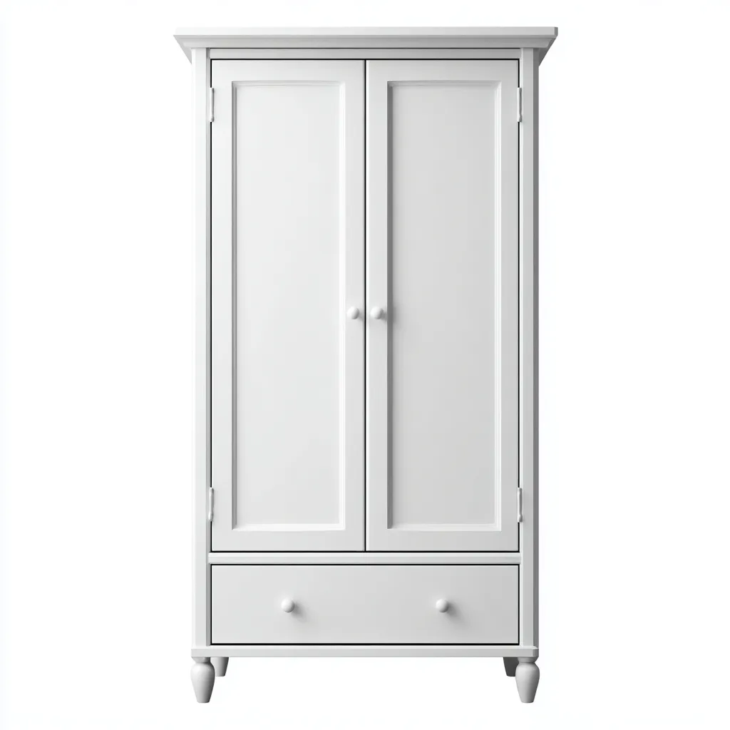 Armadio in legno 90x50x180 cm - bianco - per camera da letto - design classico-comfyota