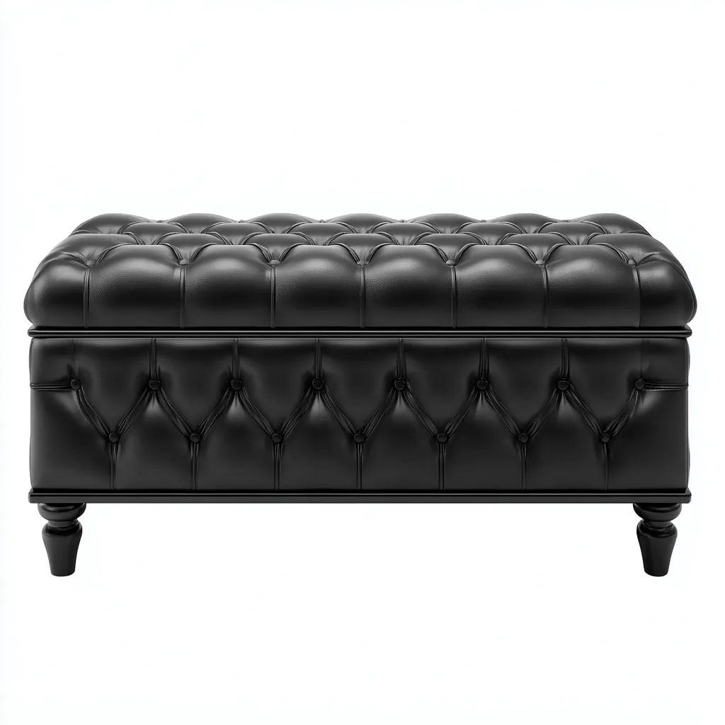 Panca per letto in similpelle 102x41x50 cm - nero - adatta alla camera da letto - design classico-comfyota