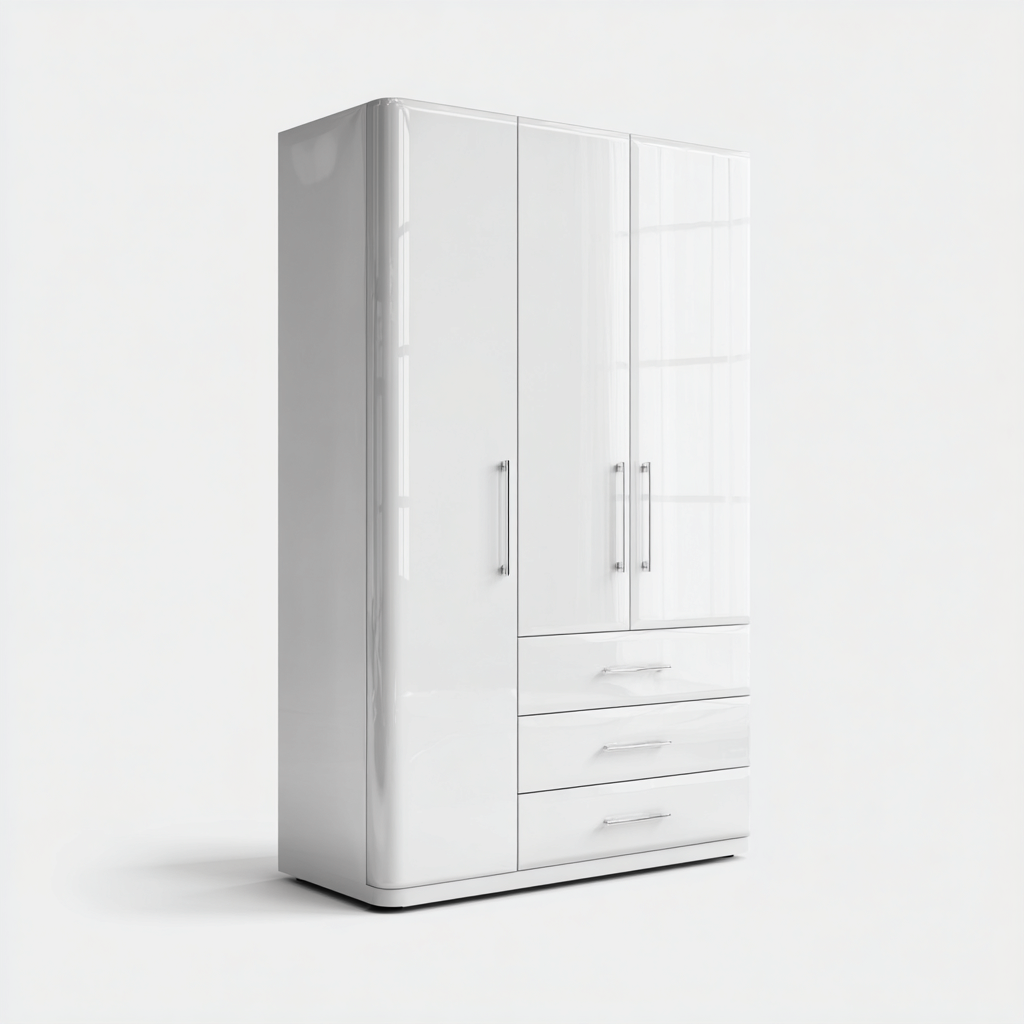 Armadio in legno 100x55x195 cm - bianco- per camera da letto - design moderno-comfyota