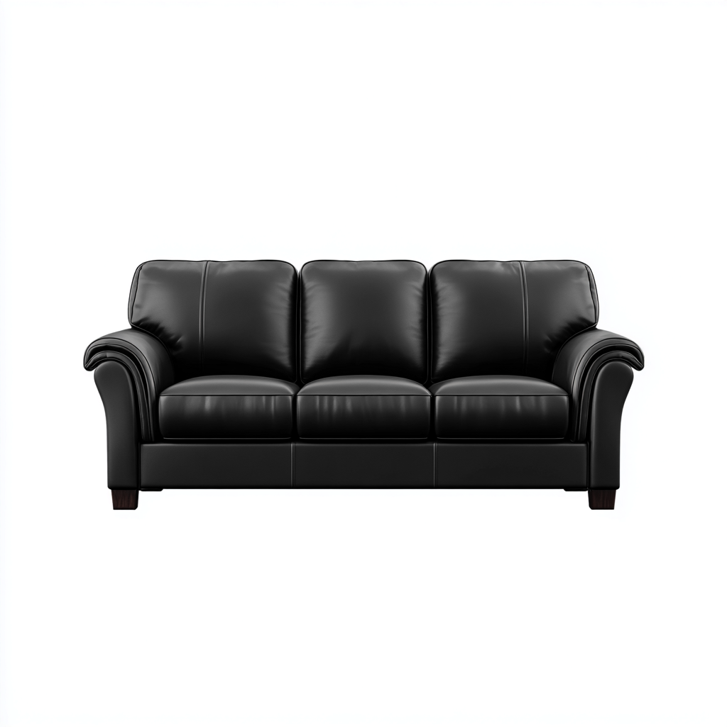 Divano lineare similpelle 210x95x92 cm - nero - adatto al soggiorno - design classico-comfyota