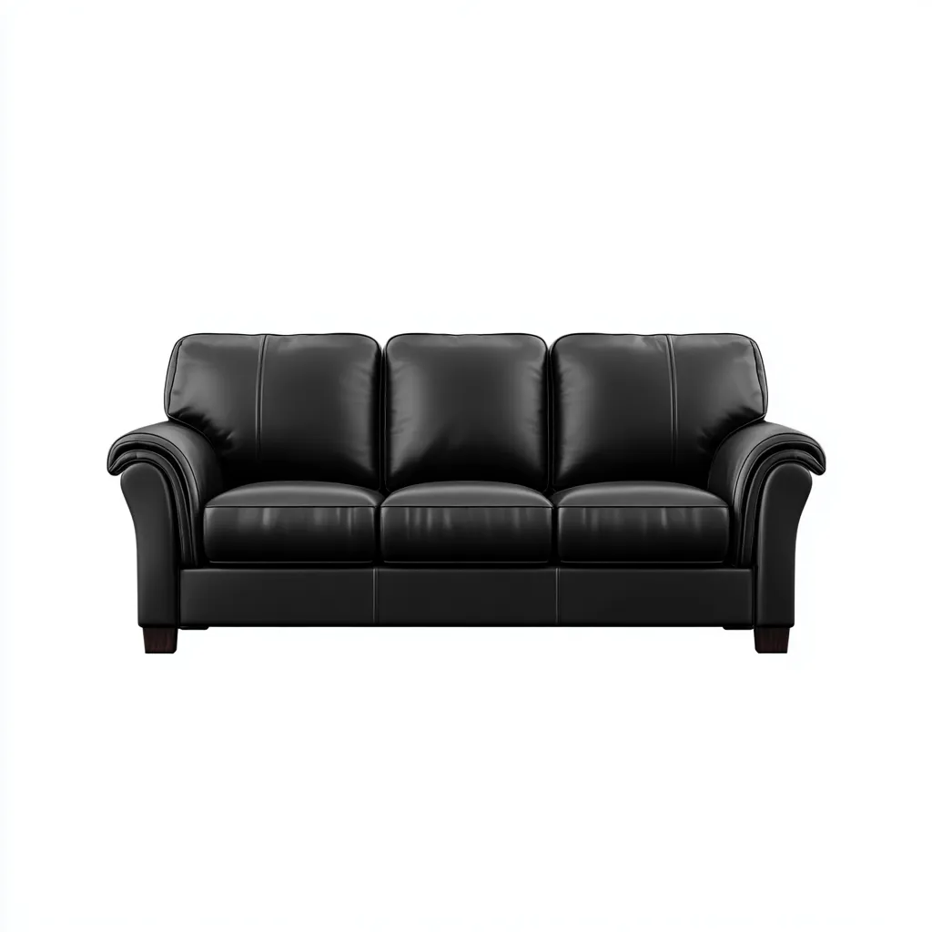 Divano lineare similpelle 210x95x92 cm - nero - adatto al soggiorno - design classico-comfyota