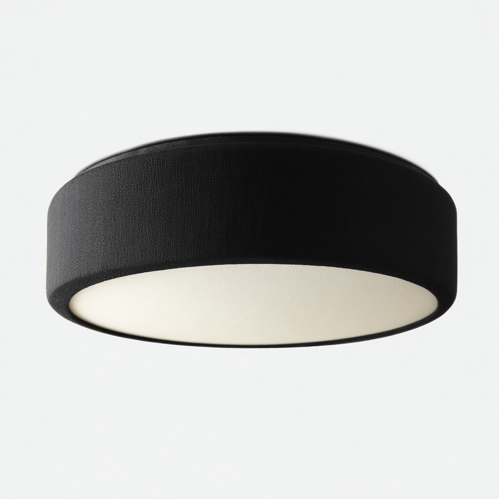 Lampada da soffitto in tessuto 30x30x12 cm nero - bianco per il soggiorno design moderno-comfyota