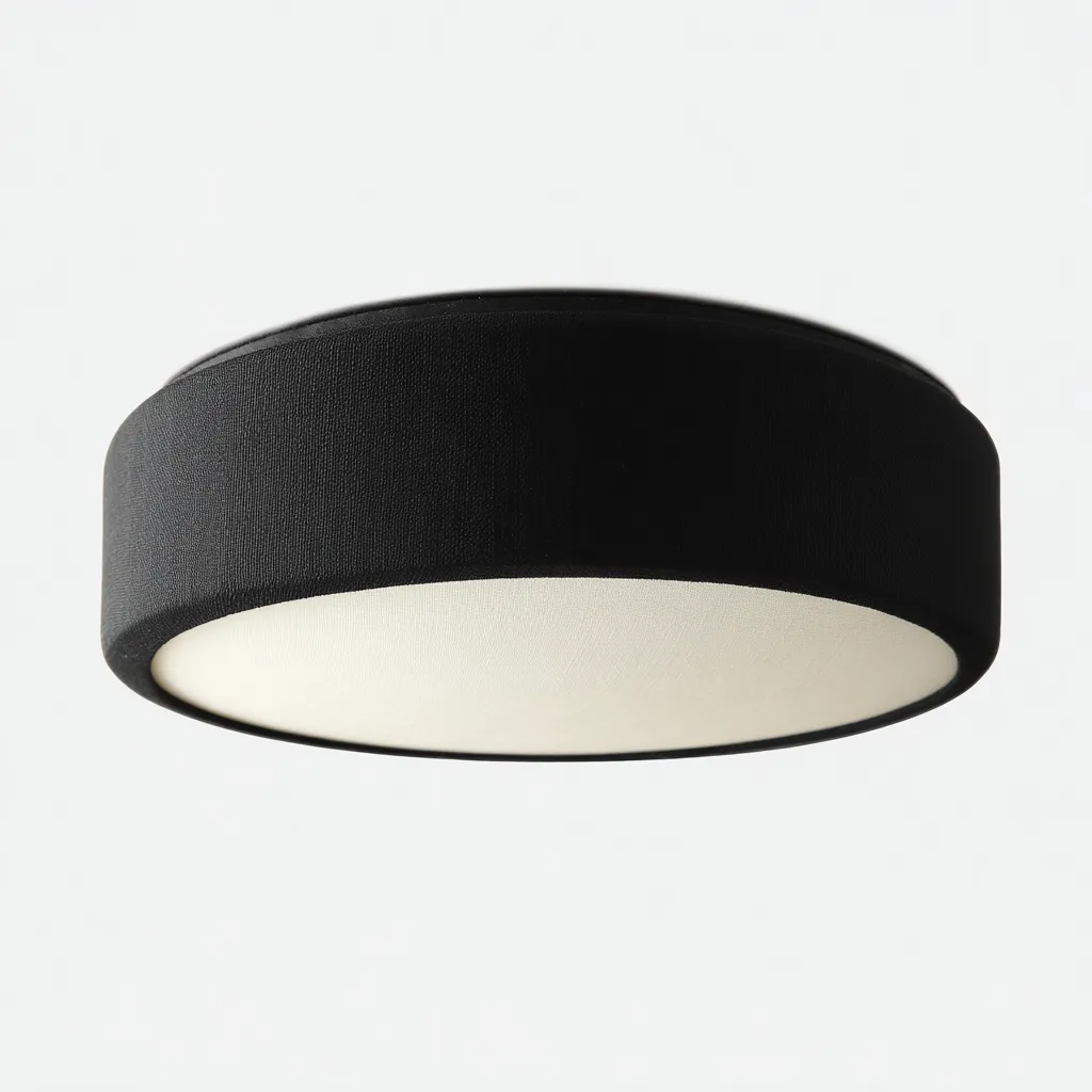 Lampada da soffitto in tessuto 30x30x12 cm nero - bianco per il soggiorno design moderno-comfyota