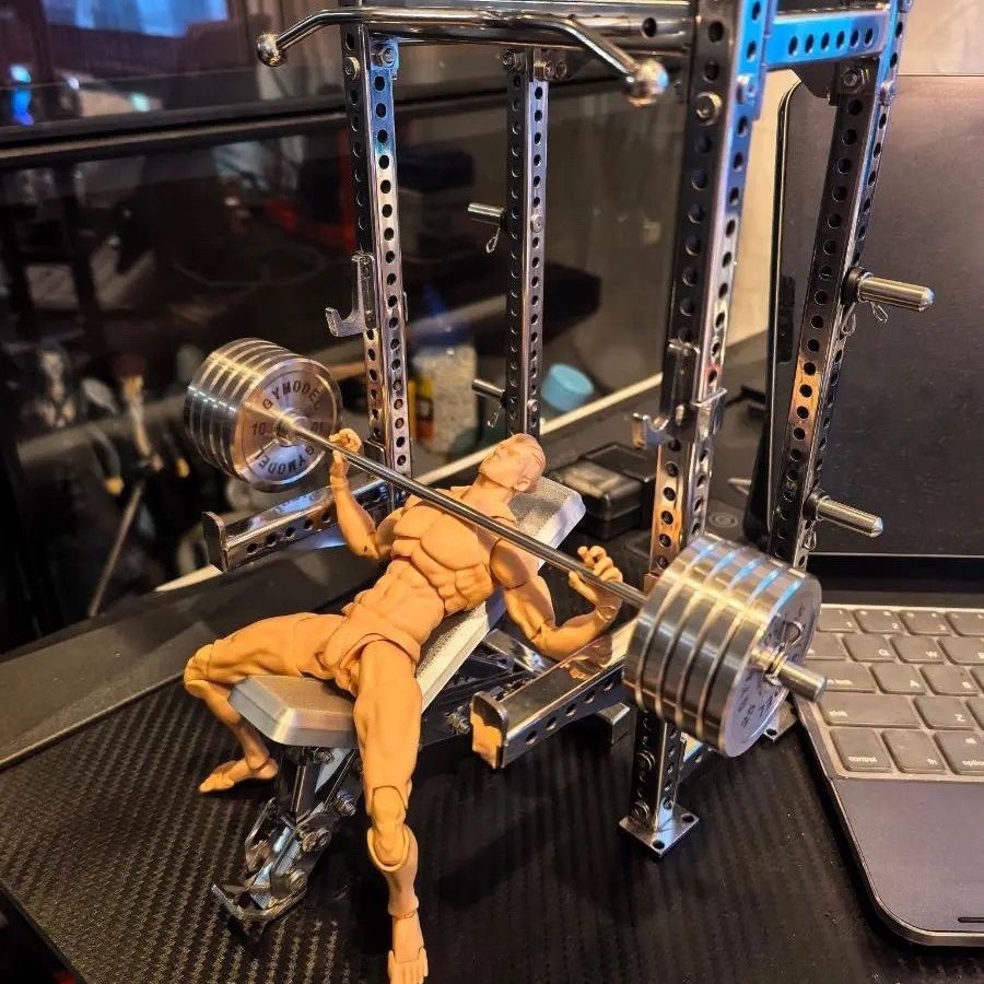 Mini Squat Rack + Bench Model