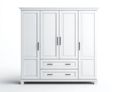 Armario de madera 200x70x220 cm - blanco/negro - para dormitorio - diseño clásico