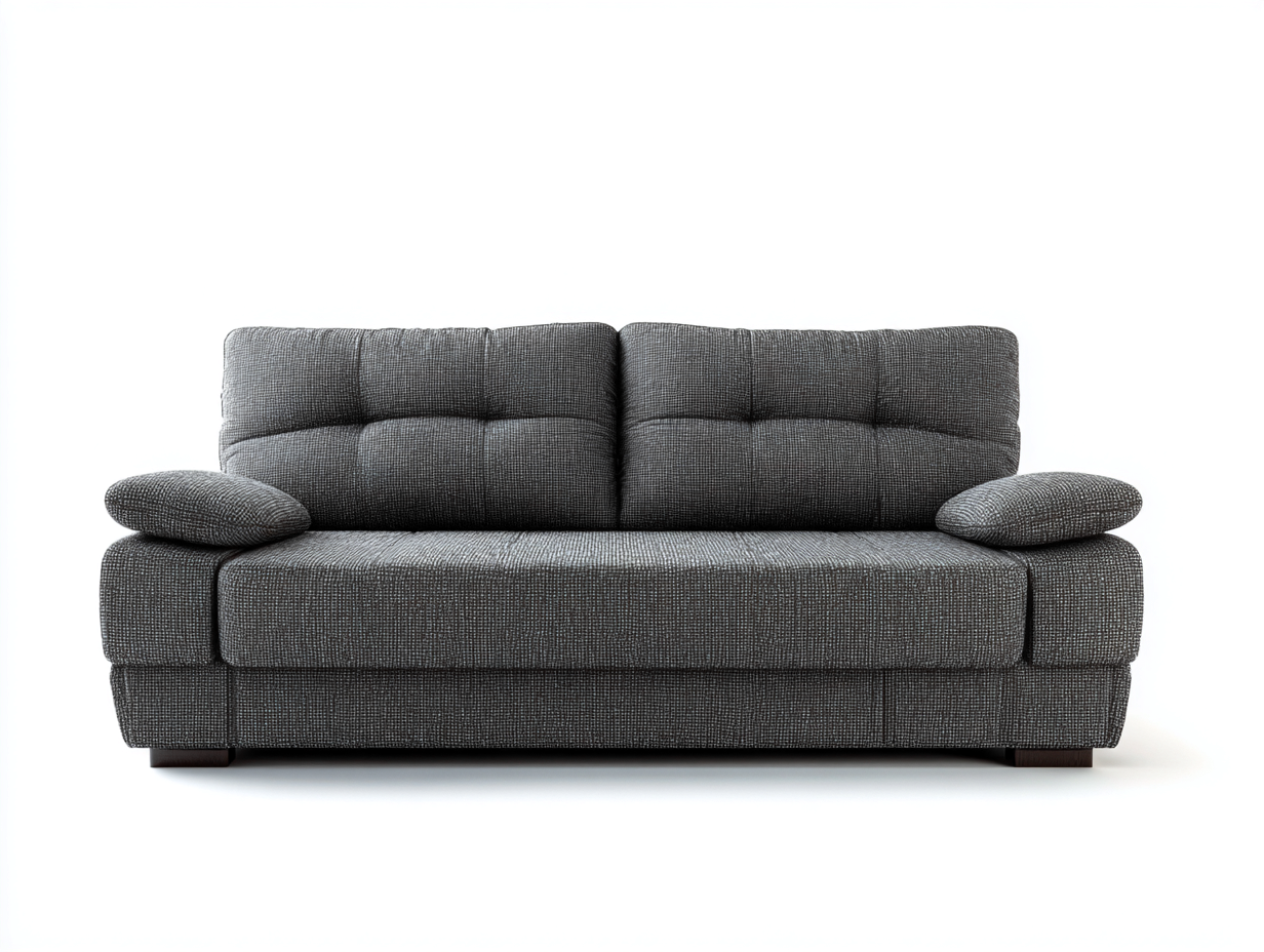 Sofá 2 plazas tapizado - tela - 165x95x88 cm - gris oscuro - para salón - estilo contemporáneo