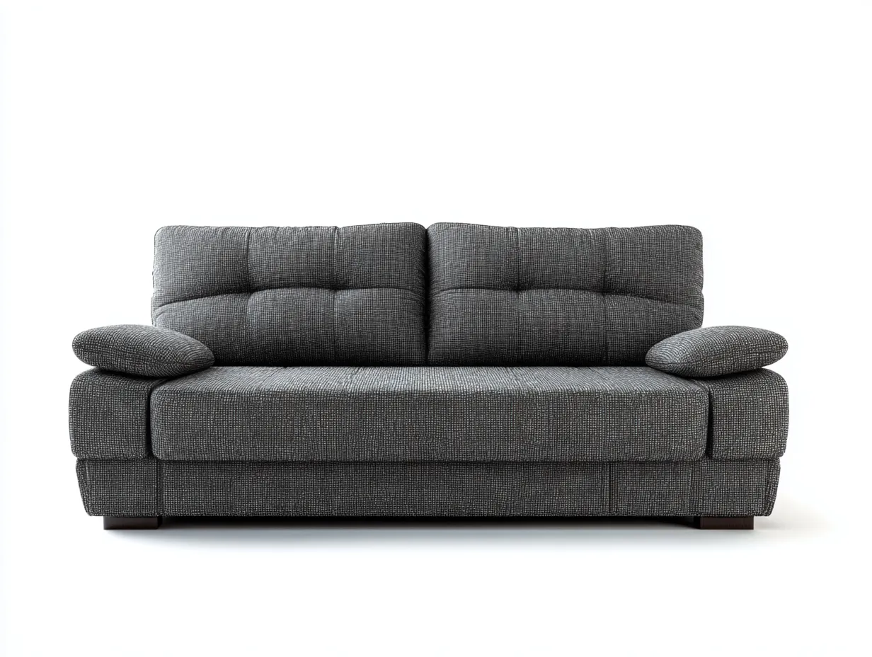 Sofá 2 plazas tapizado - tela - 165x95x88 cm - gris oscuro - para salón - estilo contemporáneo