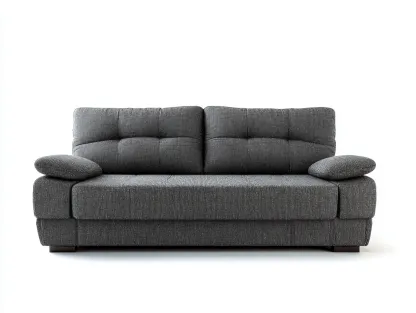 Sofá 2 plazas tapizado - tela - 165x95x88 cm - gris oscuro - para salón - estilo contemporáneo