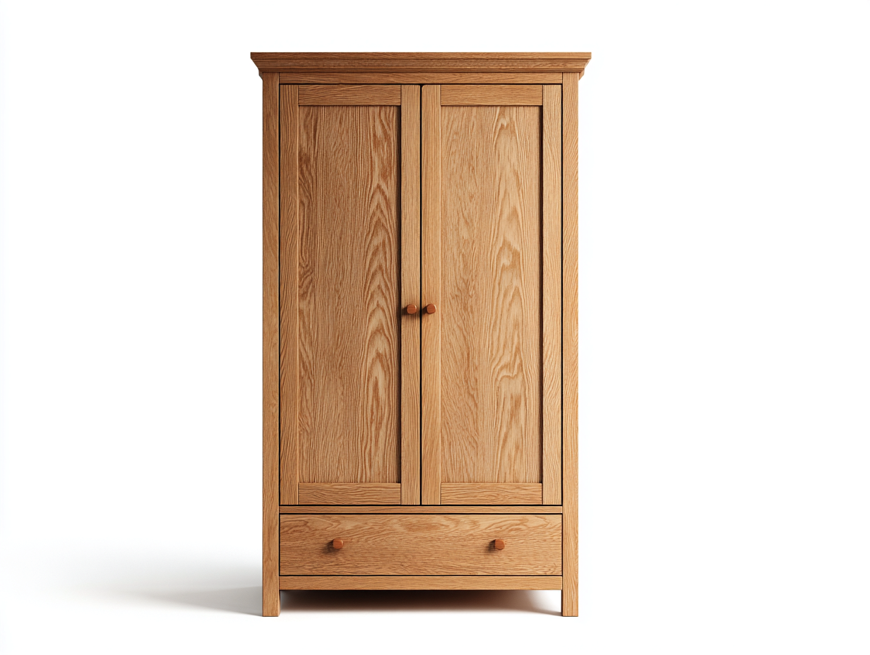Armario madera 102x55x188cm - roble claro - apto para dormitorio - diseño funcional