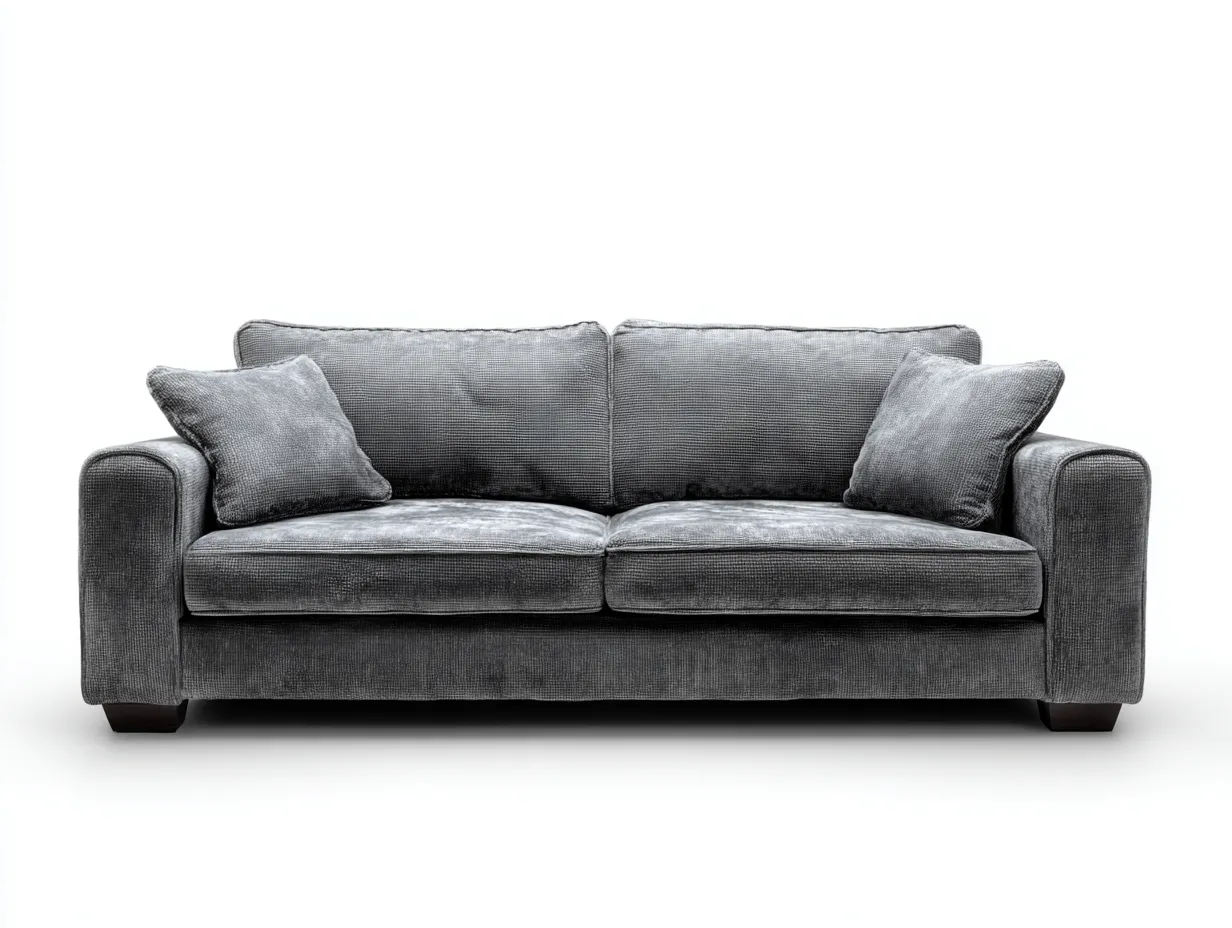 Sofá 2 plazas tapizado - tela - 165x90x88 cm - gris - para salón - estilo contemporáneo