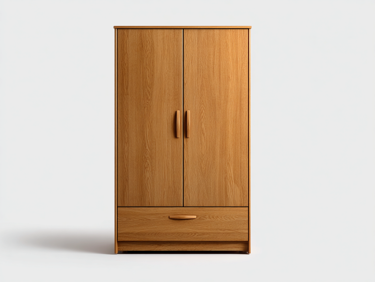 Armario de madera 100x50x180 cm - roble - para dormitorio - con cajón inferior