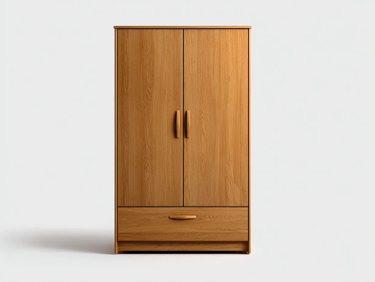 Armario de madera 100x50x180 cm - roble - para dormitorio - con cajón inferior