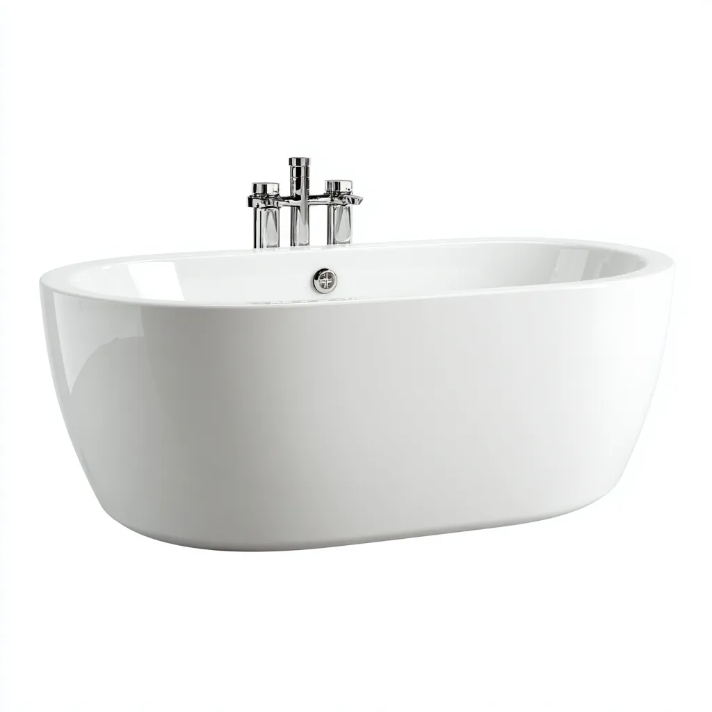 Vasca da bagno in acrilico 168x78x60 cm - bianco - stile moderno per bagno-Shelteroli