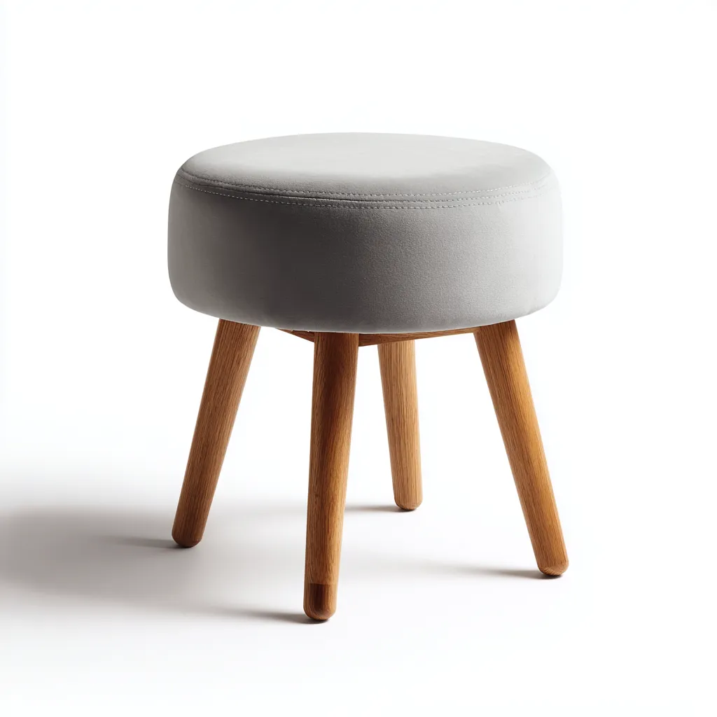 Pouf Tessuto 30x30x42 cm - Grigio chiaro-legno - Design moderno-Shelteroli