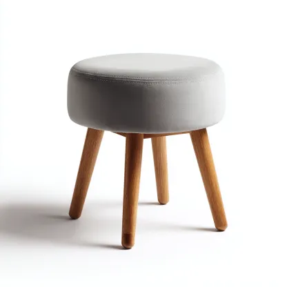 Pouf Tessuto 30x30x42 cm - Grigio chiaro-legno - Design moderno-Shelteroli